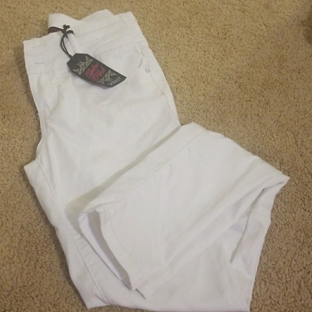 Skinny white jeans